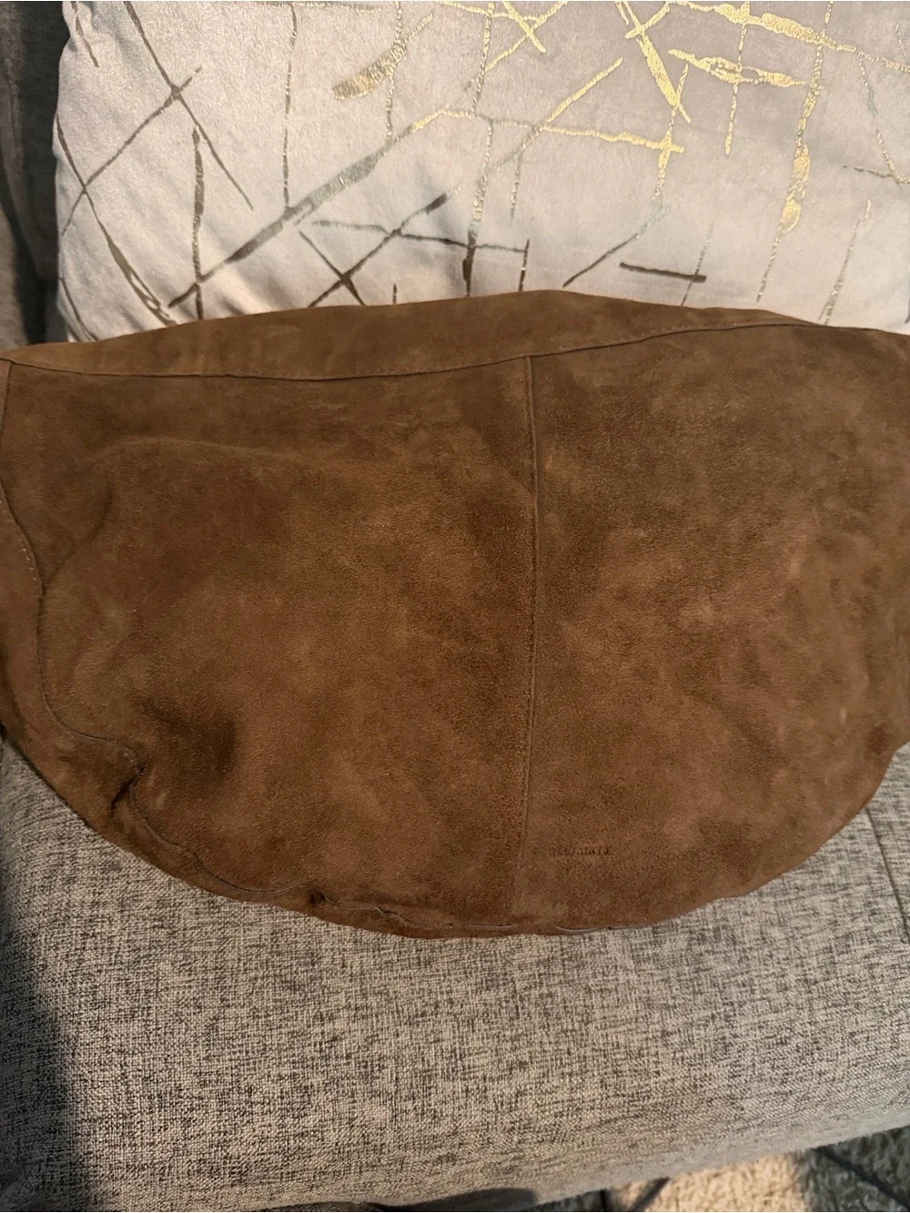 AllSaints Luna Suede Shoulder Bag Fango Brown